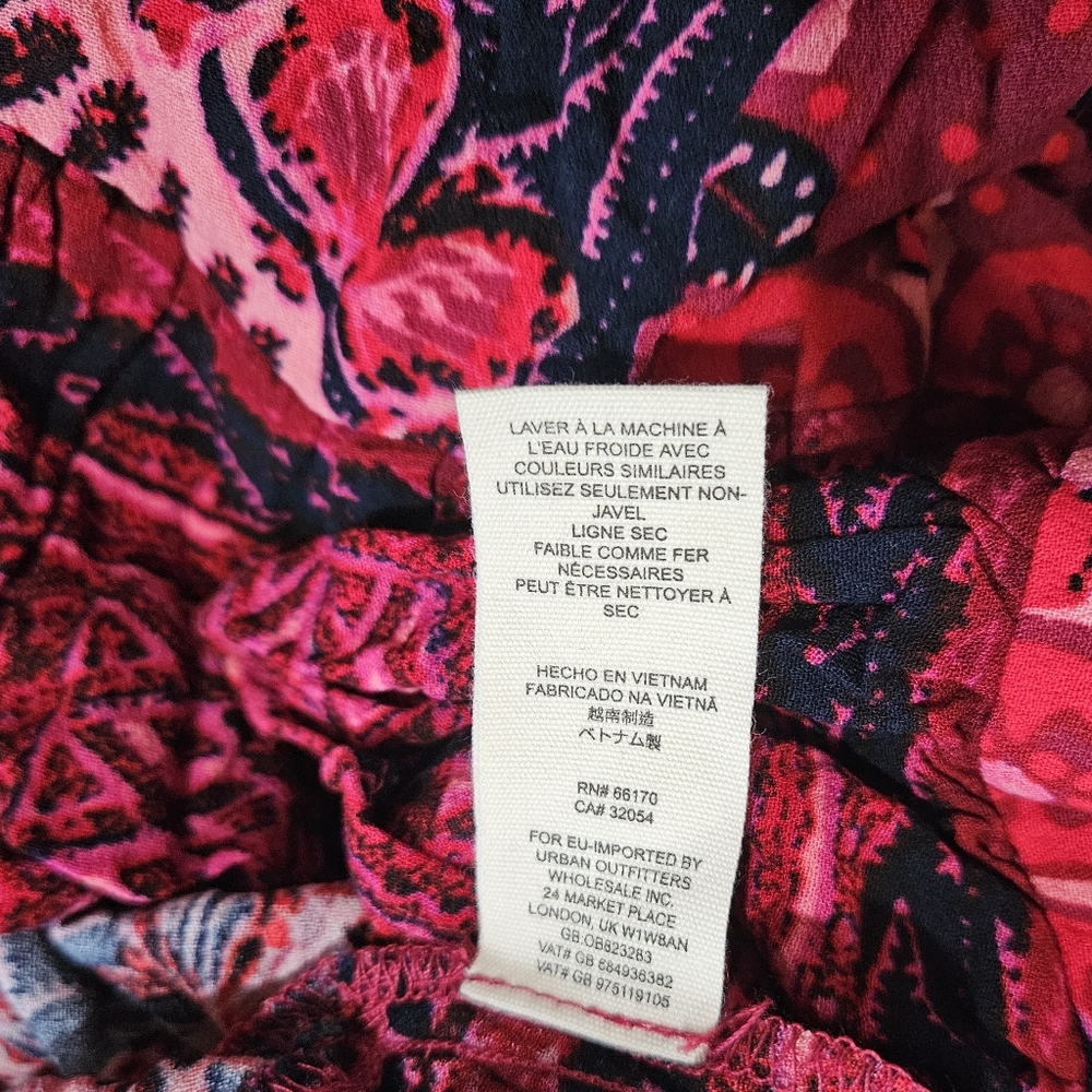 Free People Steal The Sun Halter Mini Dress Ruffle Hem Cutout Swingy Red Md NWT - Picture 12 of 16